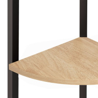 Produktbild för Hörnhylla 4 hyllplan ljusbrun och svart 45,5x31,5x150 cm