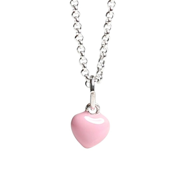 Produktbild för Halsband Rosa Hjärta Litet