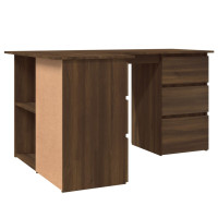 Miniatyr av produktbild för Hörnskrivbord brun ek 145x100x76 cm konstruerat trä