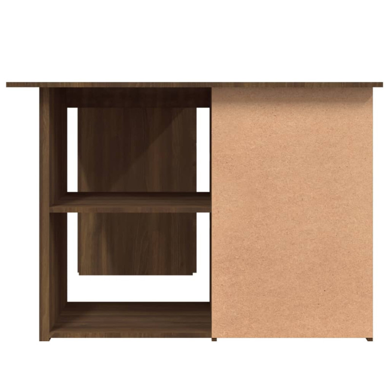Produktbild för Hörnskrivbord brun ek 145x100x76 cm konstruerat trä