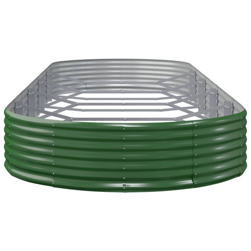 Produktbild för Odlingslåda pulverlackerat stål 450x140x36 cm grön
