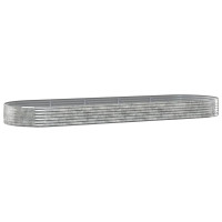 Miniatyr av produktbild för Odlingslåda pulverlackerat stål 450x140x36 cm silver