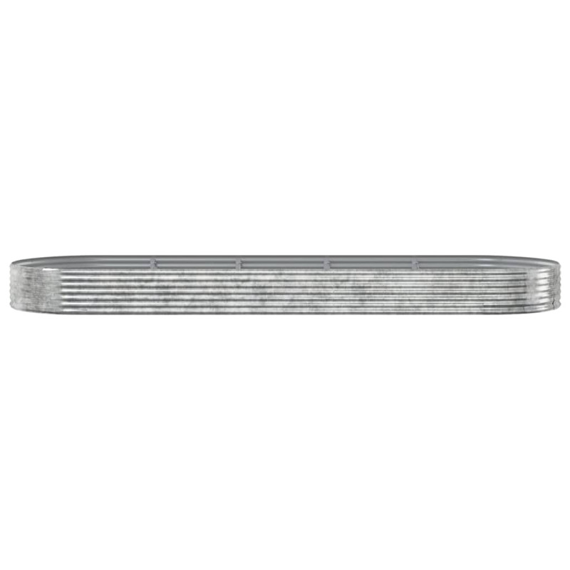 Produktbild för Odlingslåda pulverlackerat stål 450x140x36 cm silver