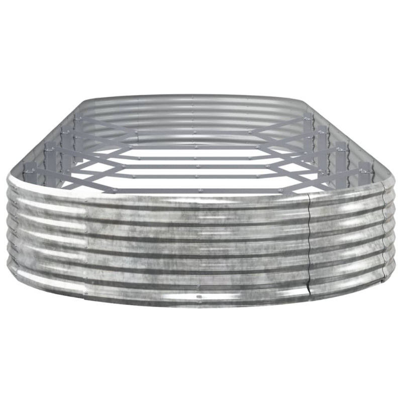 Produktbild för Odlingslåda pulverlackerat stål 450x140x36 cm silver