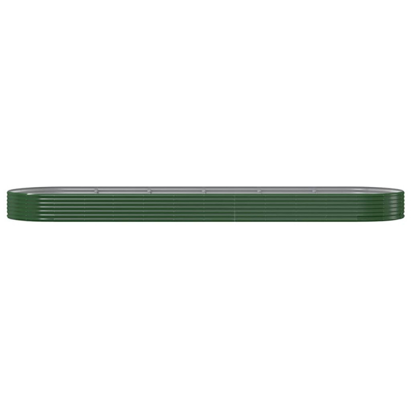 Produktbild för Odlingslåda pulverlackerat stål 523x140x36 cm grön