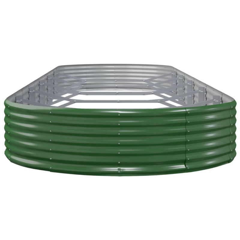 Produktbild för Odlingslåda pulverlackerat stål 523x140x36 cm grön