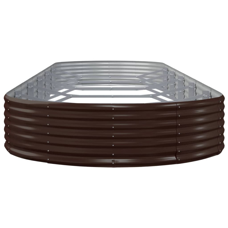 Produktbild för Odlingslåda pulverlackerat stål 523x140x36 cm brun