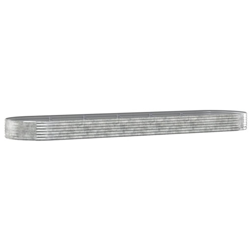 vidaXL Odlingslåda pulverlackerat stål 523x140x36 cm silver