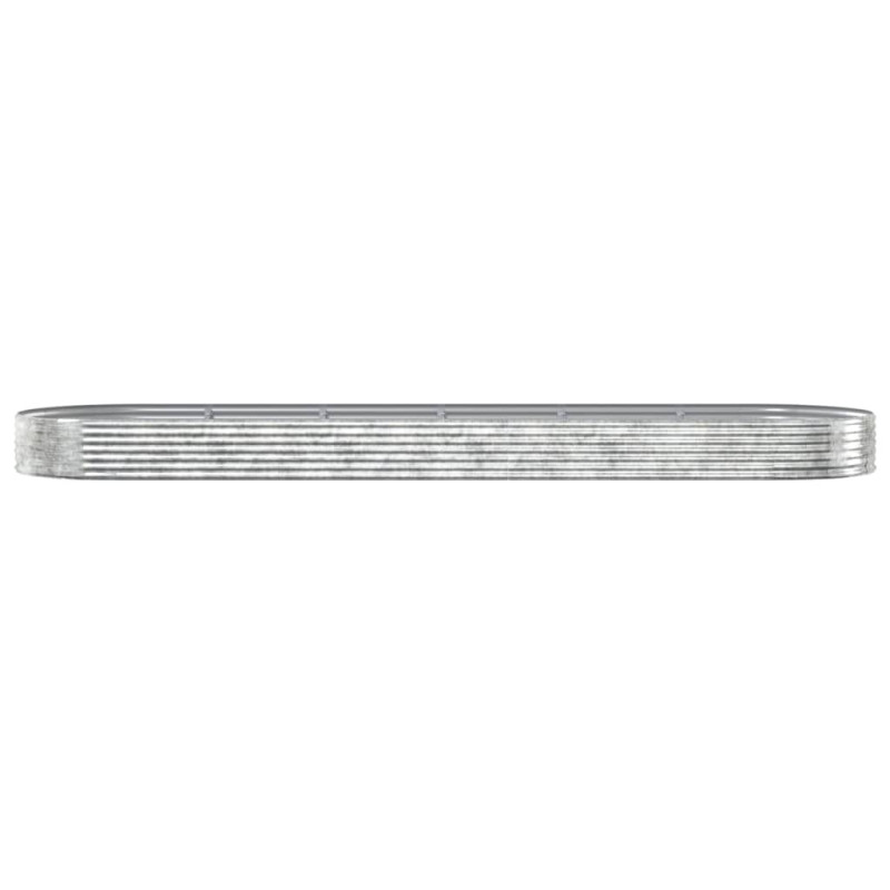 Produktbild för Odlingslåda pulverlackerat stål 523x140x36 cm silver