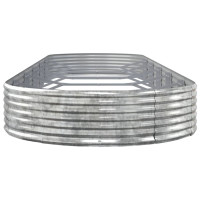 Miniatyr av produktbild för Odlingslåda pulverlackerat stål 523x140x36 cm silver