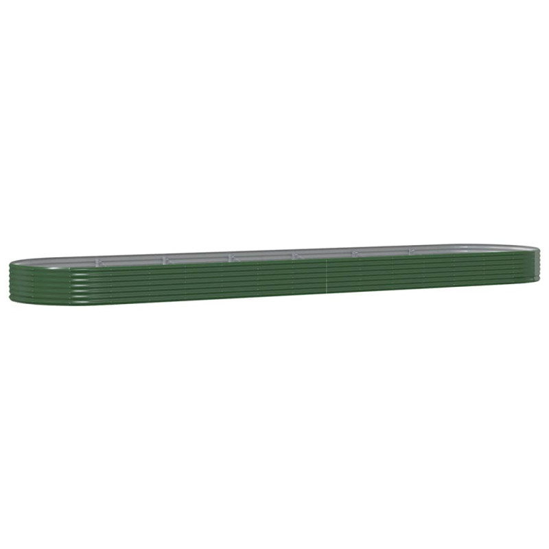 Produktbild för Odlingslåda pulverlackerat stål 600x140x36 cm grön