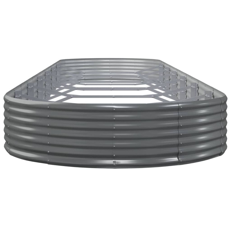Produktbild för Odlingslåda pulverlackerat stål 600x140x36 cm grå