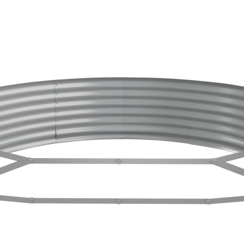 Produktbild för Odlingslåda pulverlackerat stål 600x140x36 cm grå