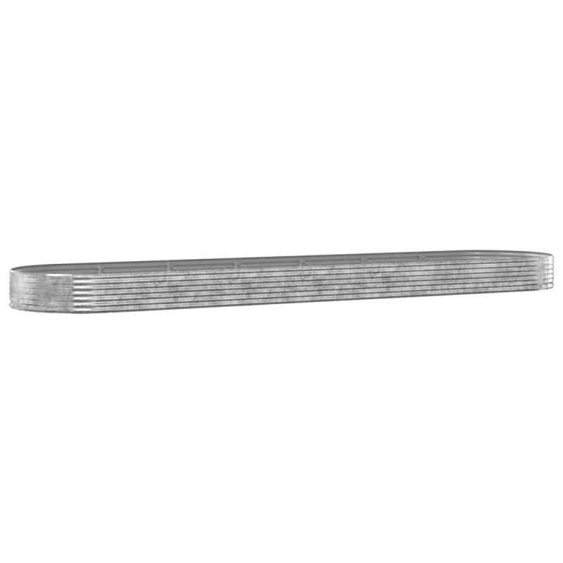 Produktbild för Odlingslåda pulverlackerat stål 600x140x36 cm silver