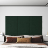 Produktbild för Väggpaneler 12 st mörkgrön 60x30 cm sammet 2,16 m²