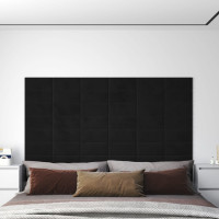 Produktbild för Väggpaneler 12 st svart 30x15 cm sammet 0,54 m²