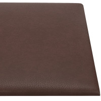 Produktbild för Väggpaneler 12 st brun 30x30 cm konstläder 1,08 m²