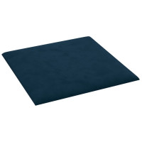 Produktbild för Väggpaneler 12 st blå 30x30 cm sammet 1,08 m²