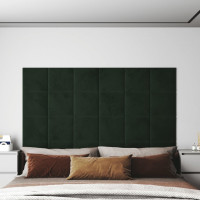 Produktbild för Väggpaneler 12 st mörkgrön 30x30 cm sammet 1,08 m²