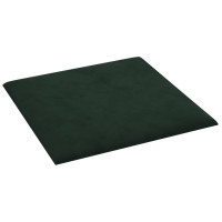 Produktbild för Väggpaneler 12 st mörkgrön 30x30 cm sammet 1,08 m²