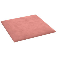 Produktbild för Väggpaneler 12 st rosa 30x30 cm sammet 1,08 m²