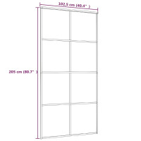 Produktbild för Skjutdörr svart 102,5x205 cm ESG-glas och aluminium