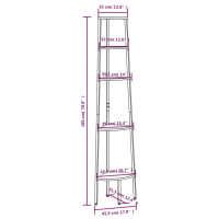 Produktbild för Hörnhylla 5 hyllplan svart 45,5x31,5x180 cm