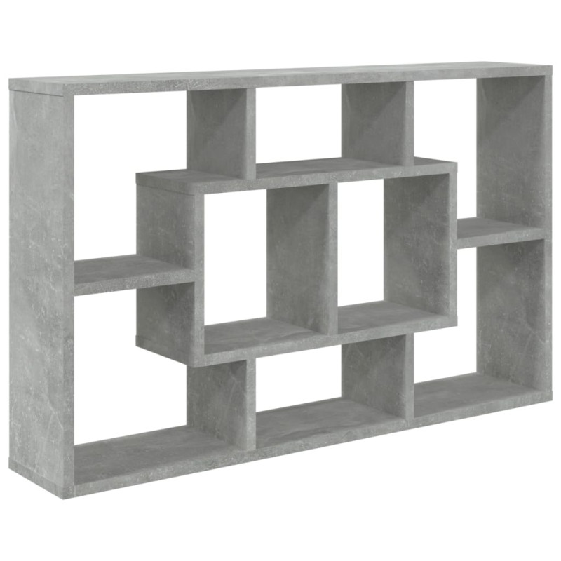 Produktbild för Vägghylla betonggrå 85x16x52,5 cm konstruerat trä