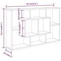 Miniatyr av produktbild för Vägghylla betonggrå 85x16x52,5 cm konstruerat trä