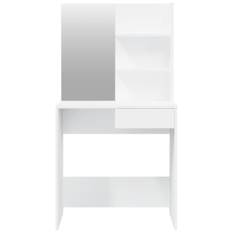 Produktbild för Sminkbord med spegel vit 74,5x40x141 cm
