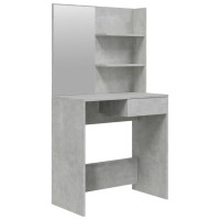 Miniatyr av produktbild för Sminkbord med spegel betonggrå 74,5x40x141 cm