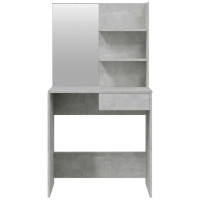 Produktbild för Sminkbord med spegel betonggrå 74,5x40x141 cm