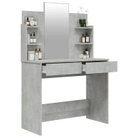 Produktbild för Sminkbord med spegel betonggrå 96x40x142 cm