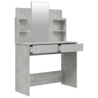 Miniatyr av produktbild för Sminkbord med spegel betonggrå 96x40x142 cm