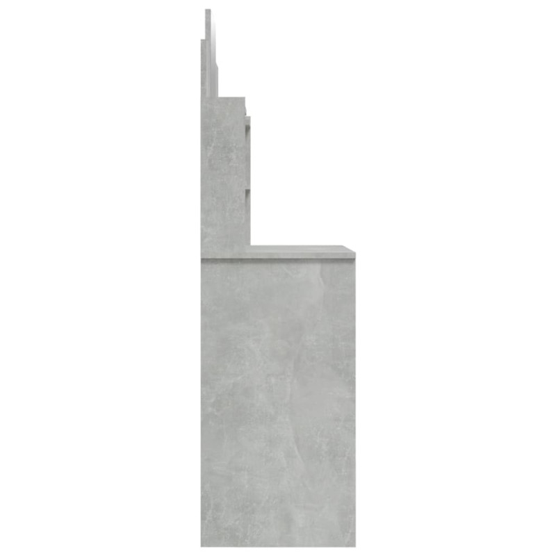 Produktbild för Sminkbord med spegel betonggrå 96x40x142 cm