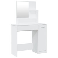 Miniatyr av produktbild för Sminkbord med spegel vit 86,5x35x136 cm