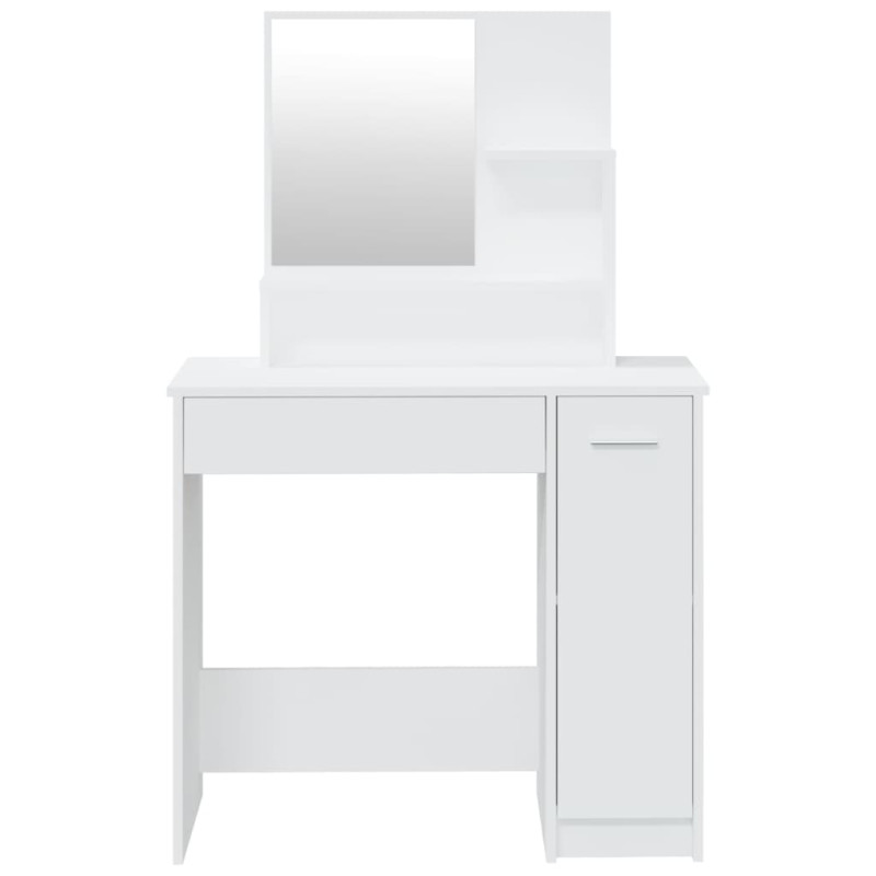 Produktbild för Sminkbord med spegel vit 86,5x35x136 cm