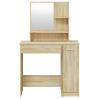 Produktbild för Sminkbord med spegel sonoma-ek 86,5x35x136 cm