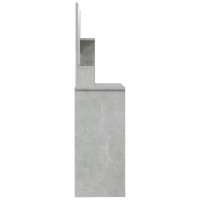 Miniatyr av produktbild för Sminkbord med spegel betonggrå 86,5x35x136 cm