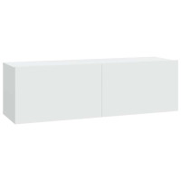 Produktbild för Väggmonterade tv-bänkar 2 st vit 100x30x30 cm konstruerat trä