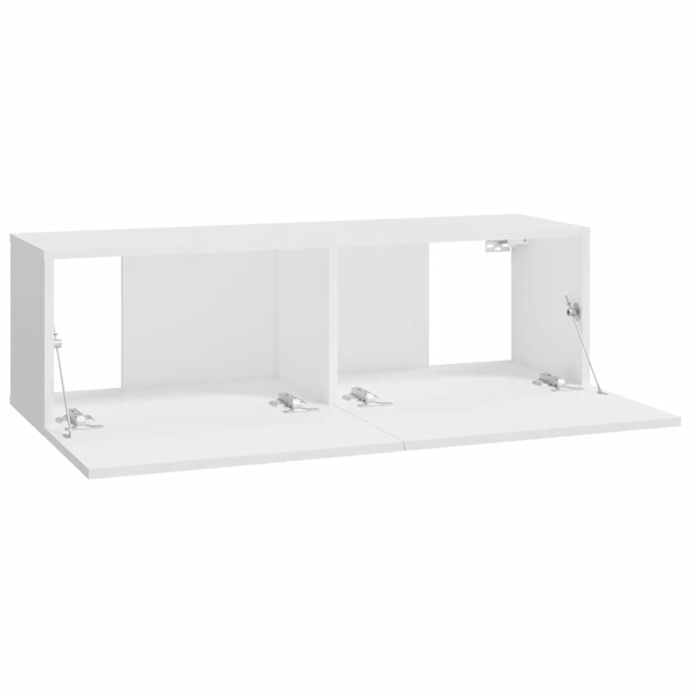 Produktbild för Väggmonterade tv-bänkar 2 st vit 100x30x30 cm konstruerat trä