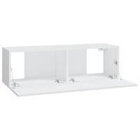 Produktbild för Väggmonterade tv-bänkar 2 st vit 100x30x30 cm konstruerat trä