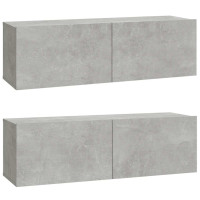 Produktbild för Väggmonterade tv-bänkar 2 st 100x30x30 cm konstruerat trä