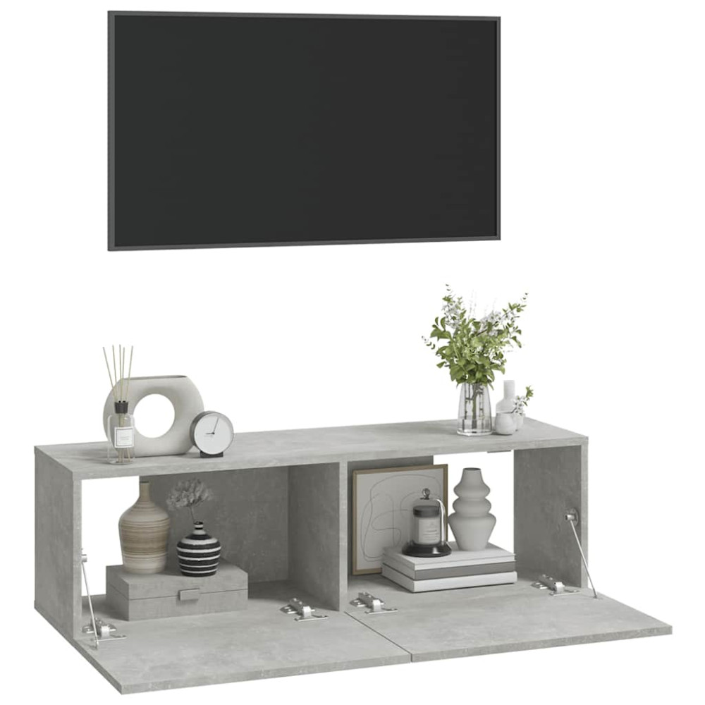 Produktbild för Väggmonterade tv-bänkar 2 st 100x30x30 cm konstruerat trä