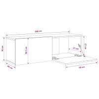 Produktbild för Väggmonterade tv-bänkar 2 st 100x30x30 cm konstruerat trä