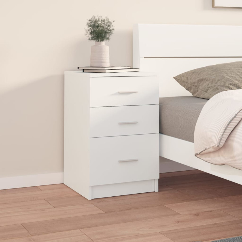 Produktbild för Sängbord vit 40x40x63 cm konstruerat trä