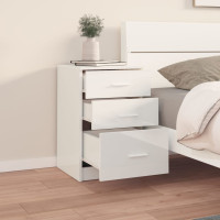 Miniatyr av produktbild för Sängbord högglans vit 40x40x63 cm konstruerat trä