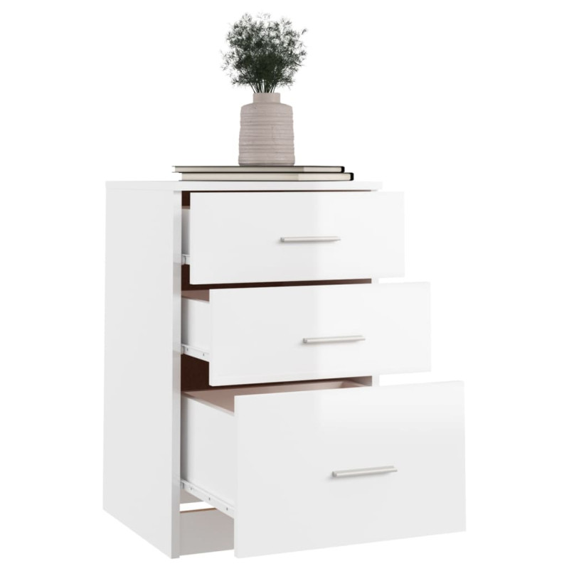 Produktbild för Sängbord högglans vit 40x40x63 cm konstruerat trä