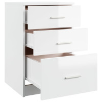 Miniatyr av produktbild för Sängbord högglans vit 40x40x63 cm konstruerat trä