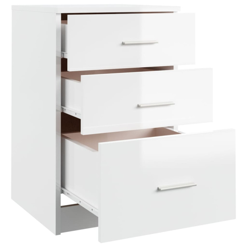 Produktbild för Sängbord högglans vit 40x40x63 cm konstruerat trä